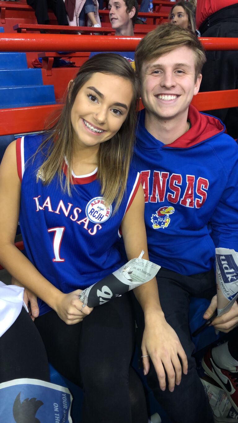Our first KU basketball game.
