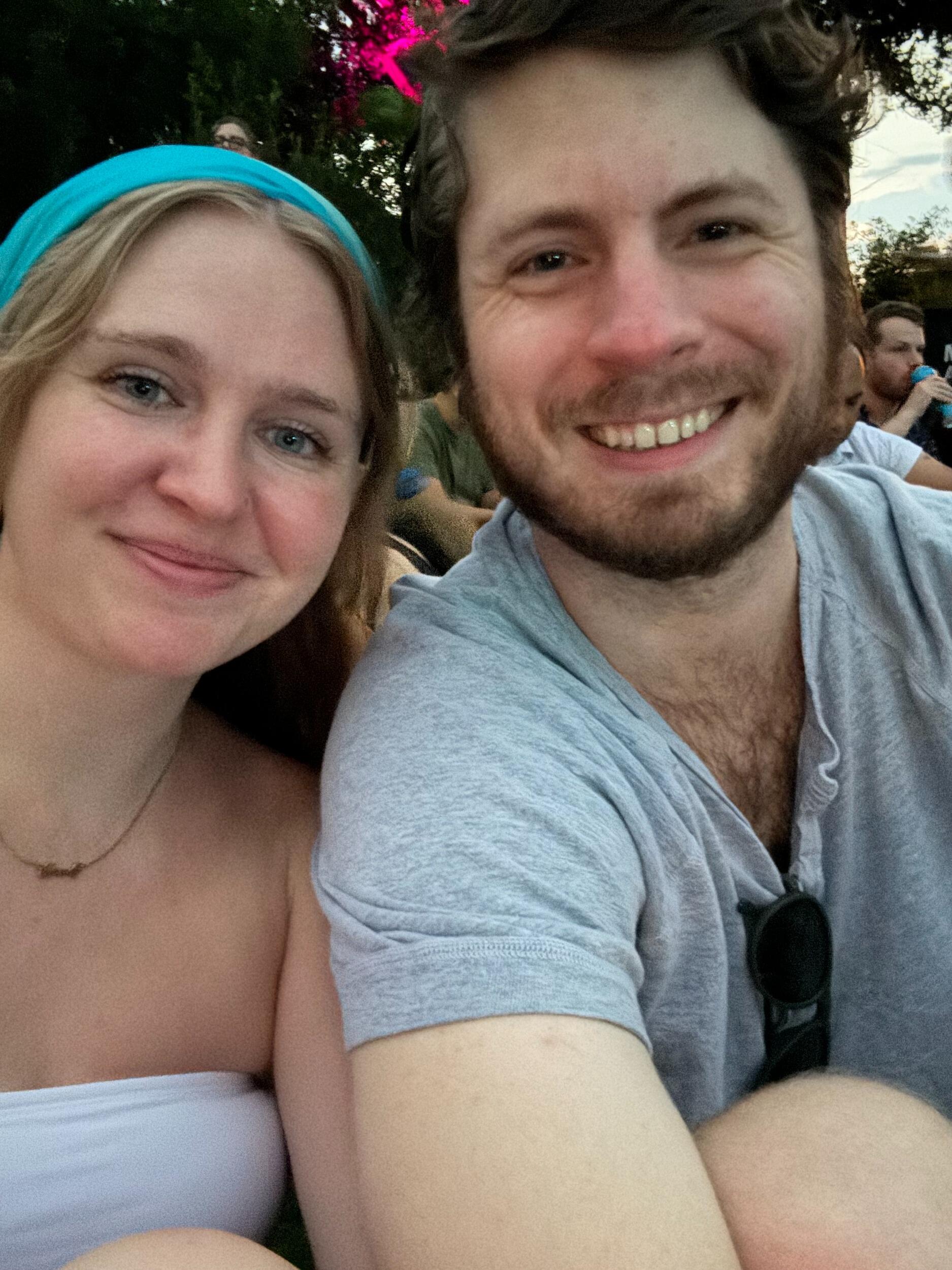 Moody Amphitheater (Austin, TX) — Beth & Jared saw Bleachers with Ran & Lindsey!