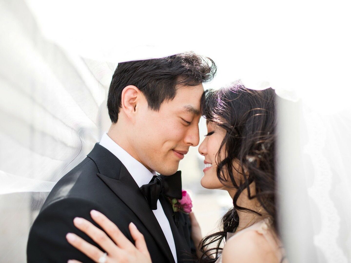 Couple on wedding day.