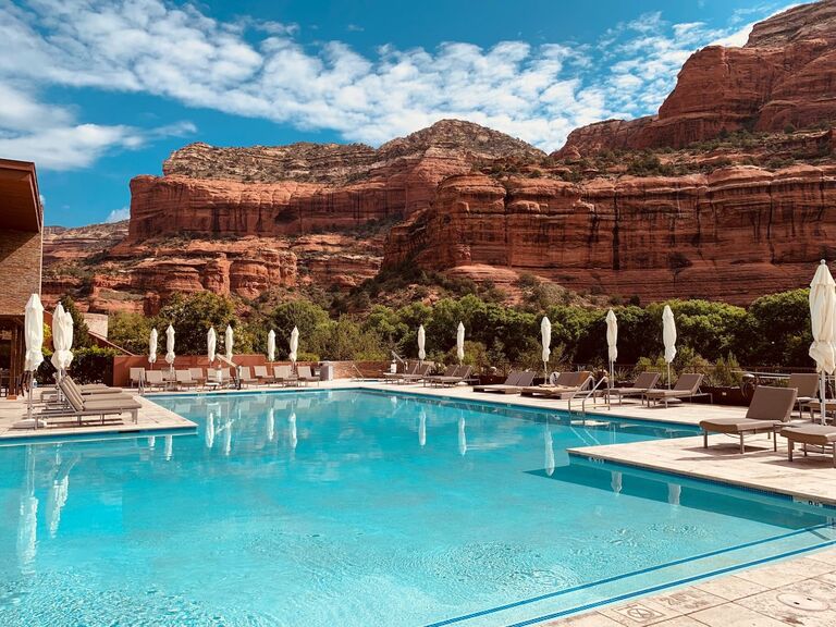 Morning by the Pool with Canyon view