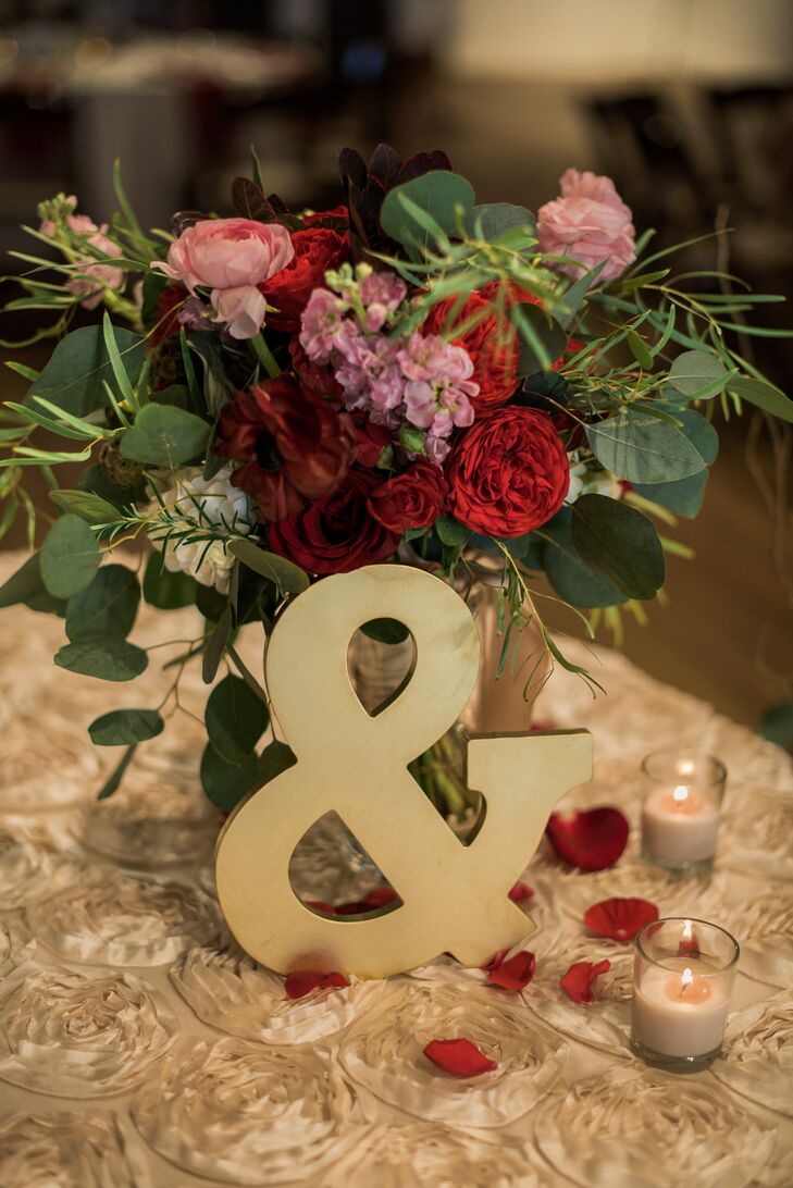 Understated Burgundy Centerpieces