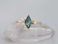 Teal sapphire engagement ring from Mineralogy