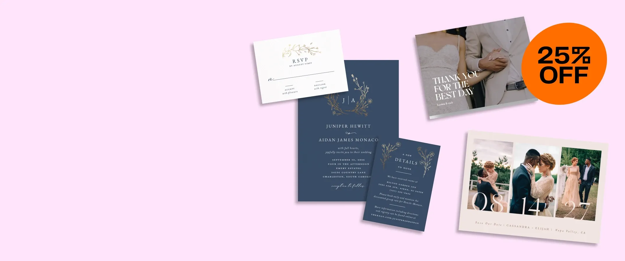 25% off all wedding paper
