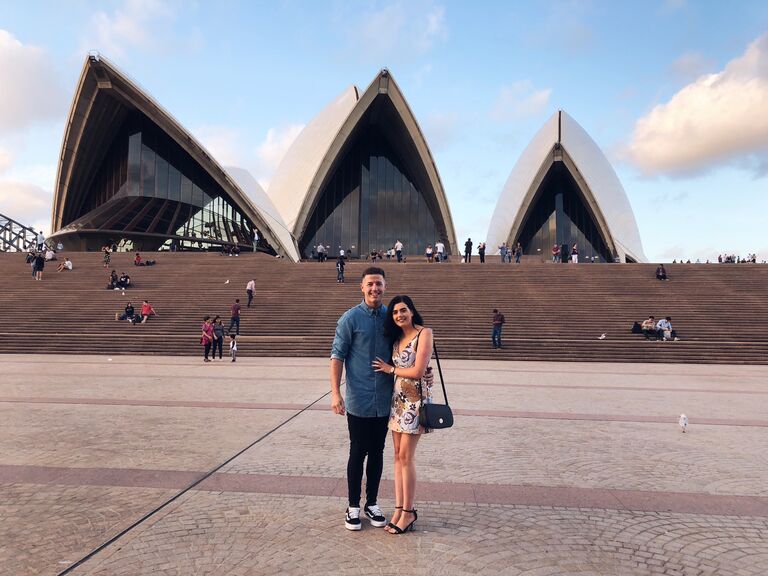 Here we are at the Sydney Opera House celebrating our fifth anniversary together. 