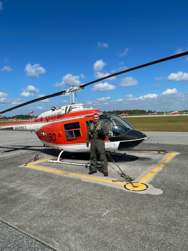 Connor's contact solo in the TH-57.