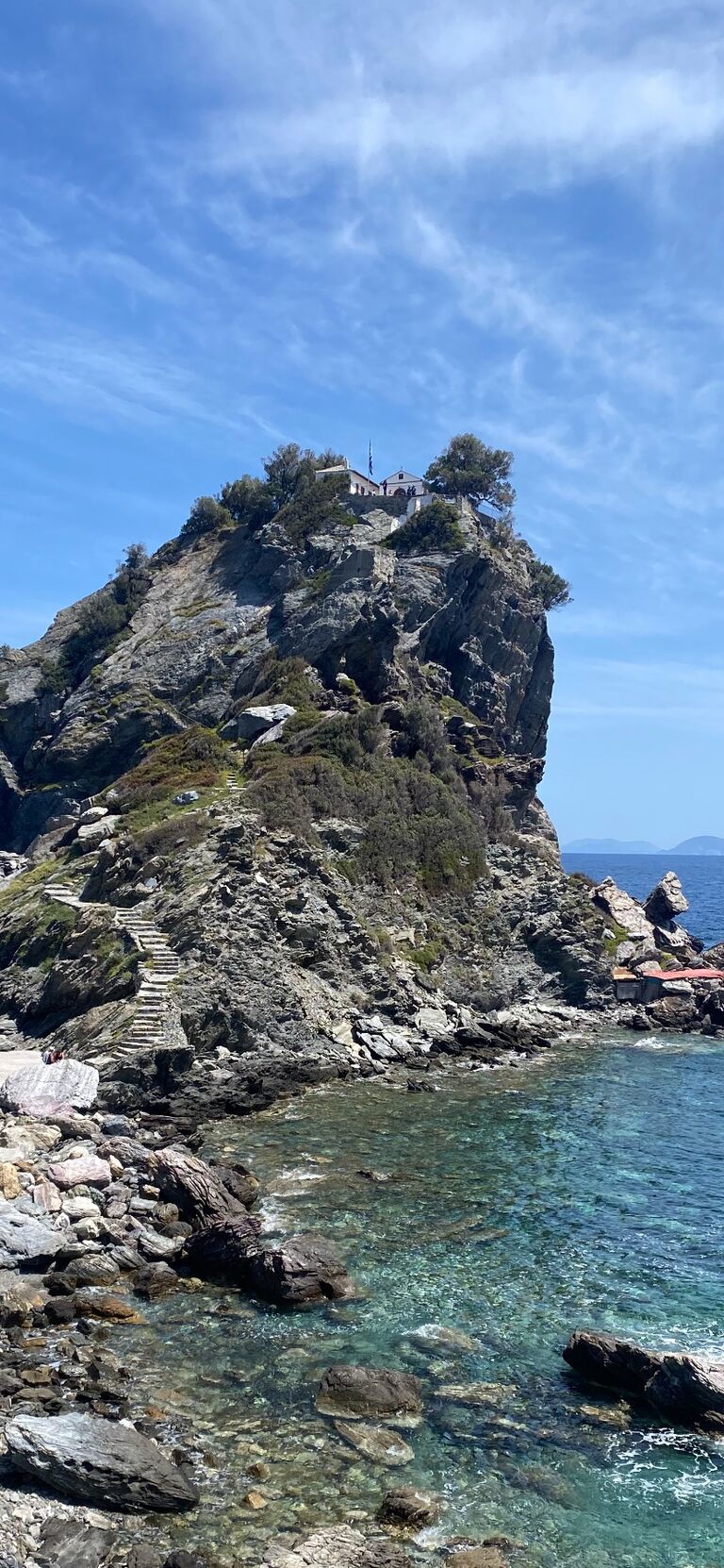This was a holiday in Skiathos, where Mamma Mia was filmed!
