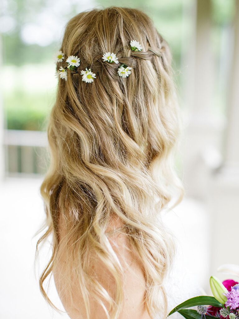 wedding hairstyles down with braid