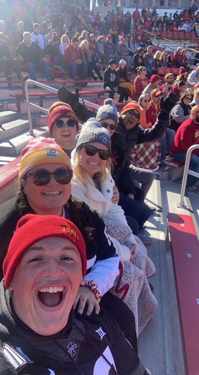 Then KJ takes Jared to his first Iowa State game against Oklahoma State in Jack Trice