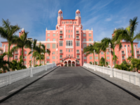 Exterior photo of The Don CeSar pink hotel entrance