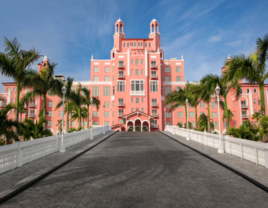 Exterior photo of The Don CeSar pink hotel entrance