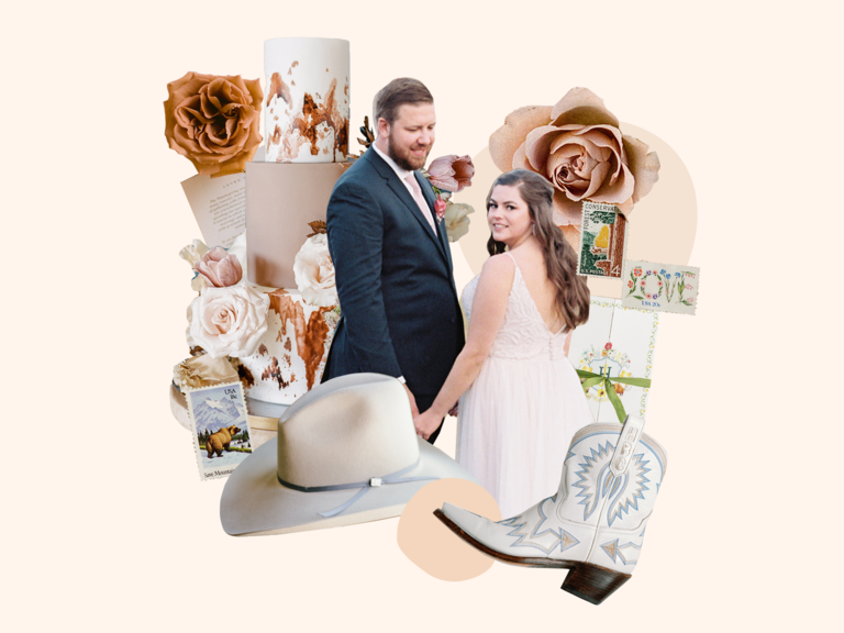 Rustic wedding style with neutral colors and western decor