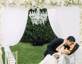 Couple in front of altar