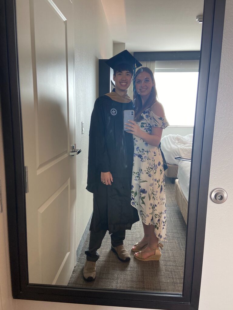 Nicholas graduated from his masters at Texas A&M!