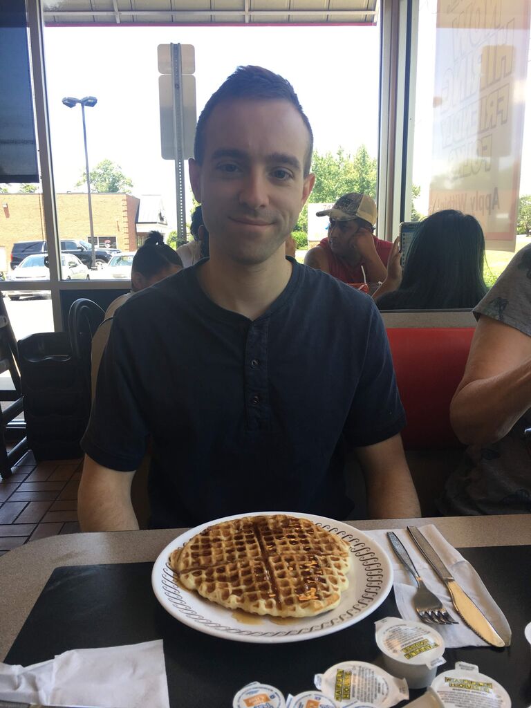 Corey's first time at the Waffle House in Charlotte, NC, with Cate's family