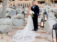 TJ Watt and his beautiful wife on their wedding day