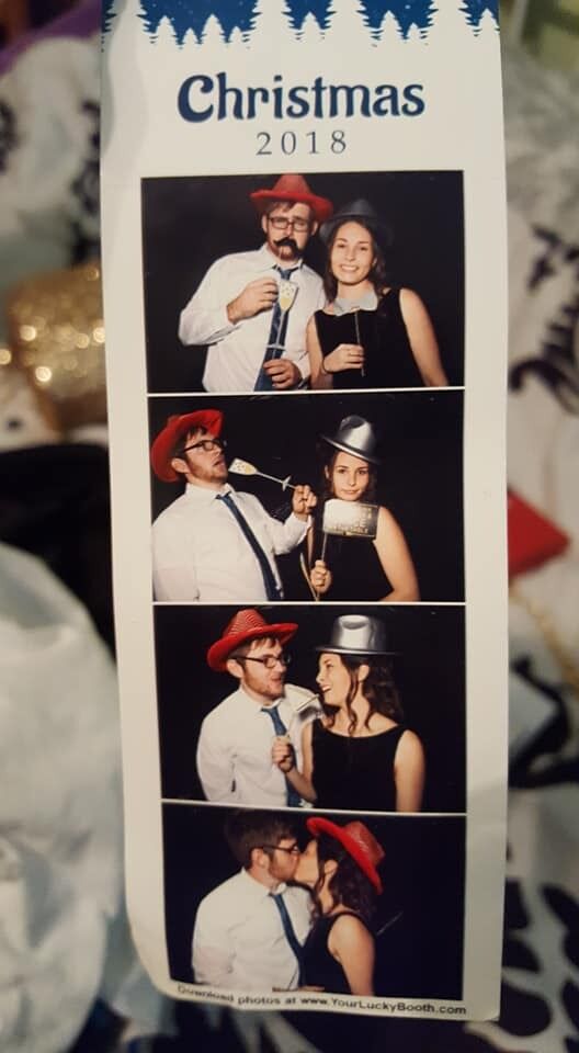 Photobooth picture from the Christmas Party. The start of our love for photobooth pics!