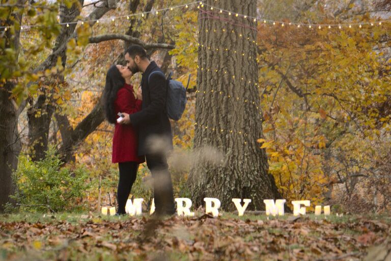 We got engaged! Shalin proposed on a stunning fall day β€οΈ