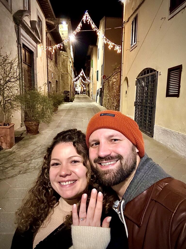 Rob proposed to PJ in a beautiful small town called Castiglione del Lago in Umbria, Italy.