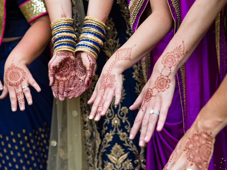 Matching bridal party henna tattoos by La Vie Photography