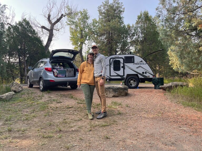 Our road trip setup. 