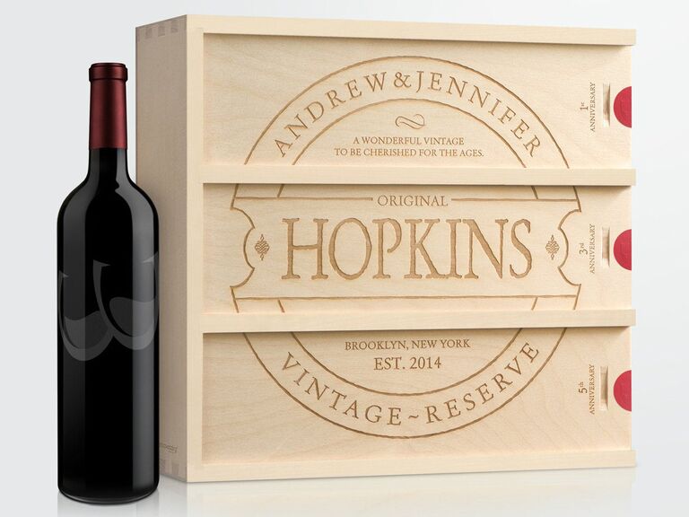 Personalized Wedding Wine Box, Wedding Gifts Customized, Single Wine Box  With Tools, Wedding Wine Gifts for Couple