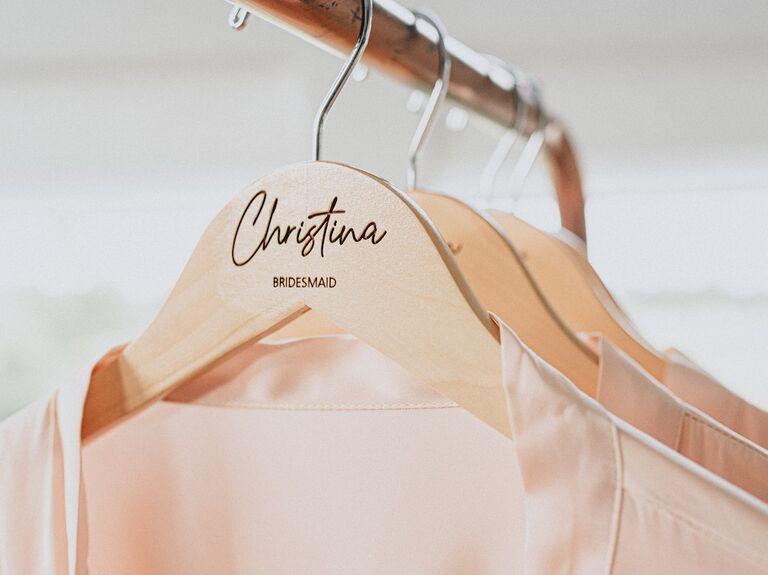 Personalized wooden hanger junior bridesmaid gift