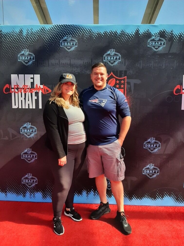 NFL draft in Cleveland. Jordan got to meet Roger Goodell and sit in the fan zone to see some of the drafts live and up-close. 