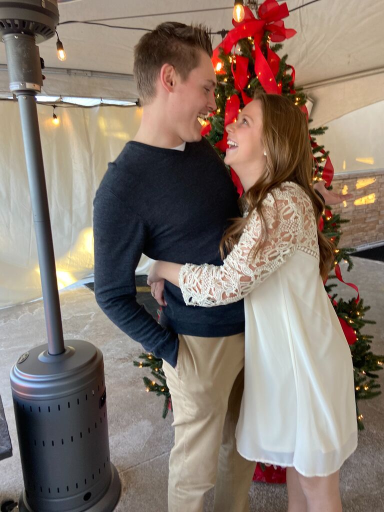 Celebrating our first Christmas together.