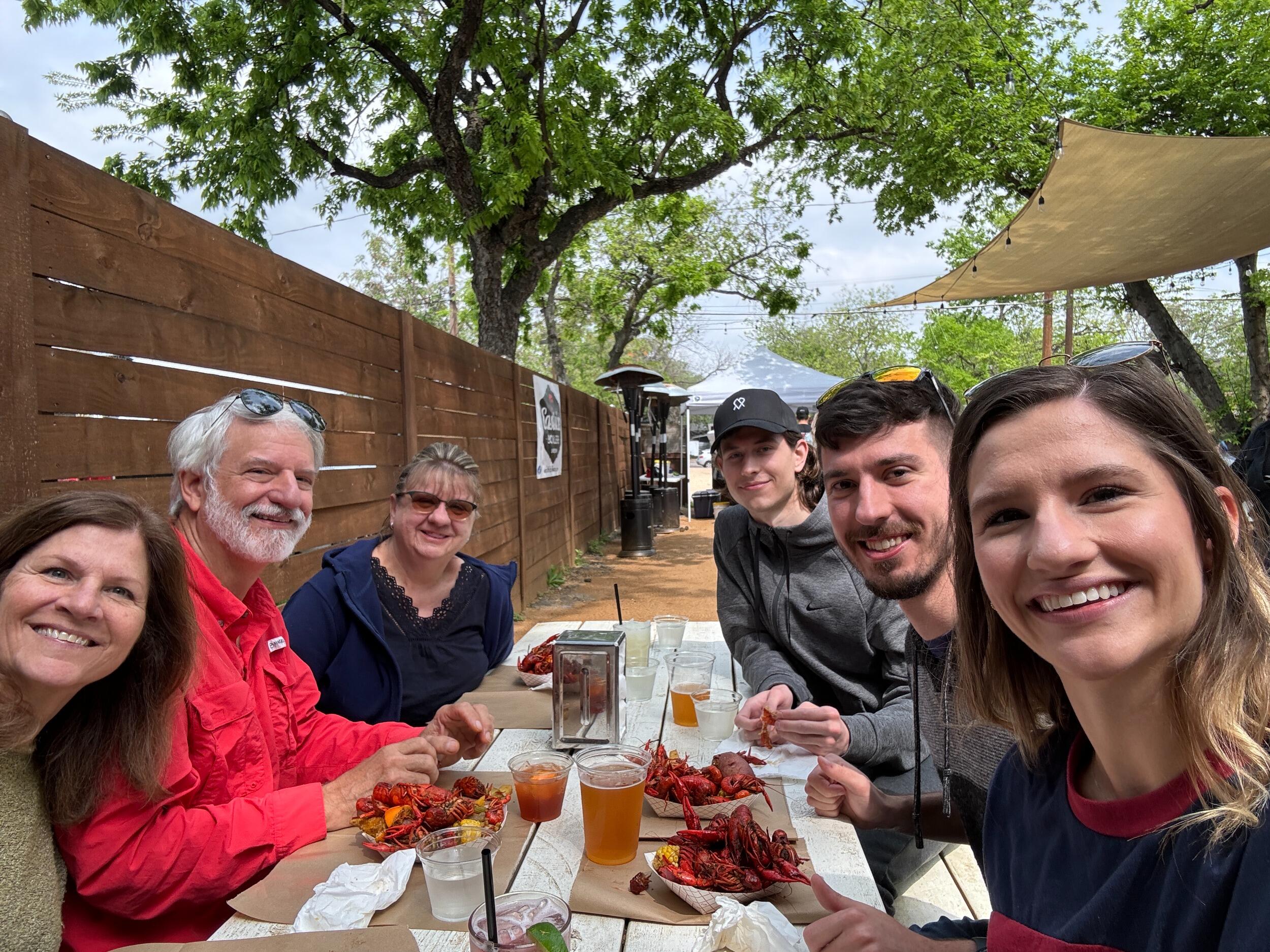 Crawfish in Austin with Family