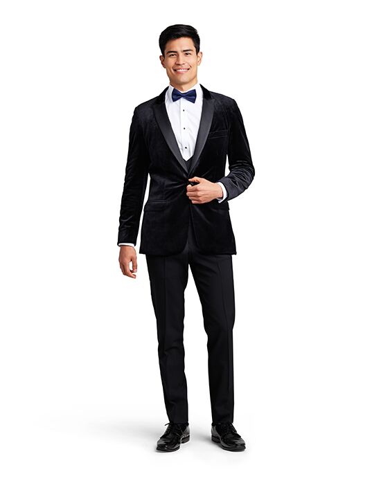 Black Velvet Gingham Tuxedo Velvet Dinner Jacket, Creative, 50% OFF