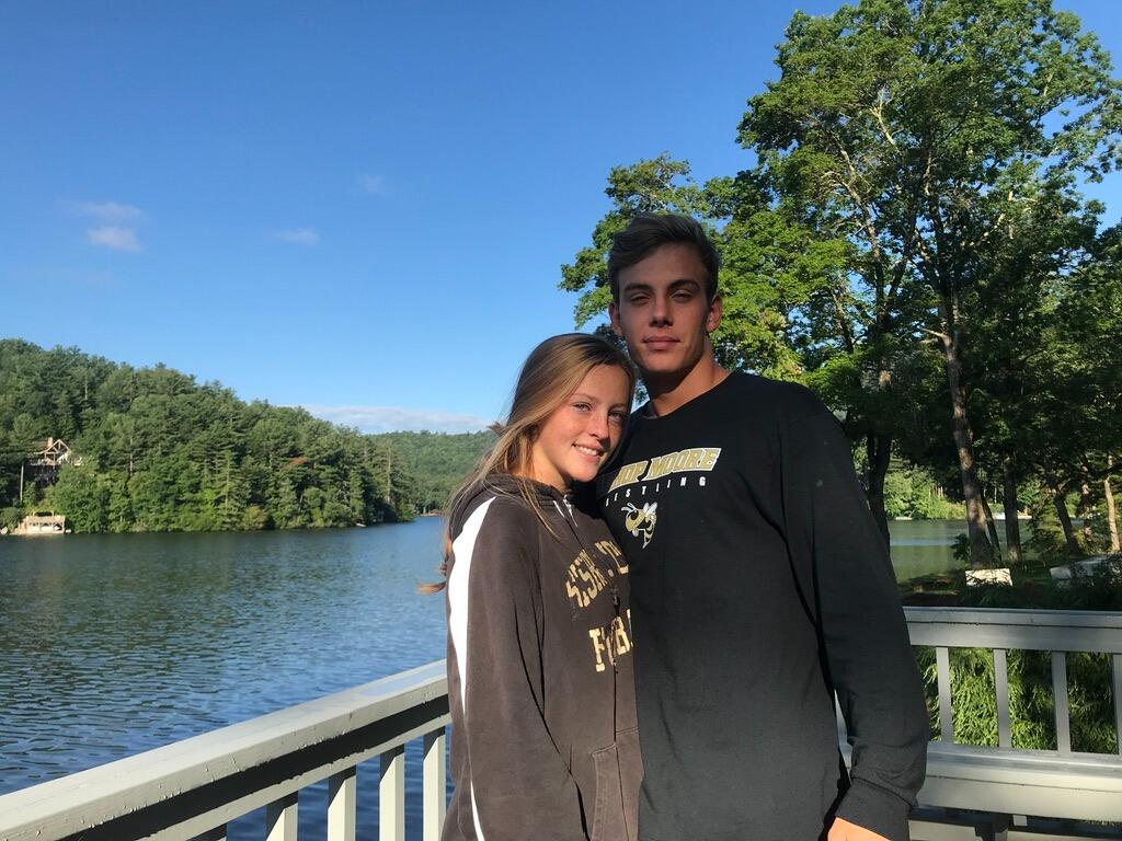 Emma and Brett at Aunt Marty's lake house!