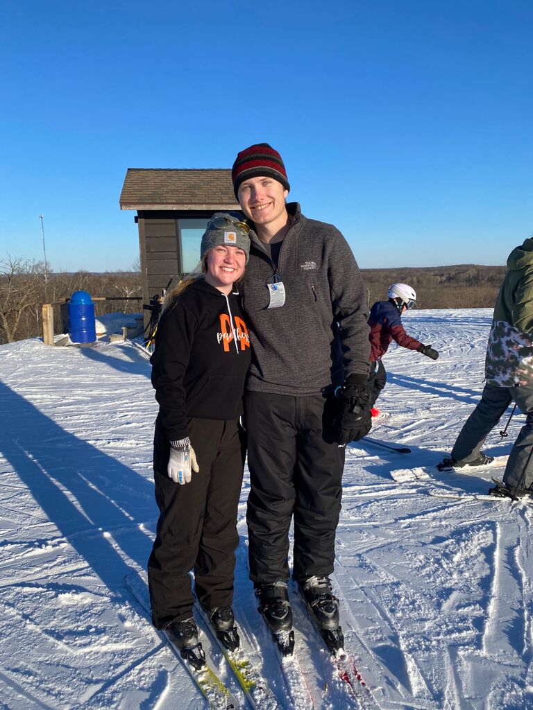 Downhill skiing date in Detroit Lakes.