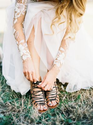 shoes for boho wedding dress