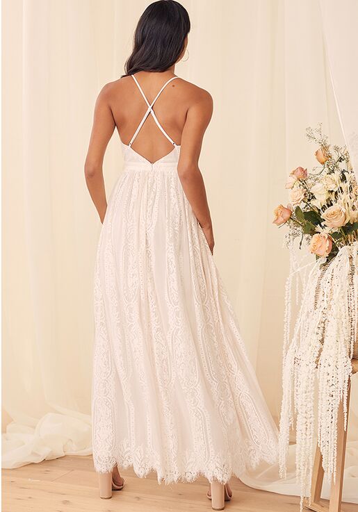 Lulus Sweetest Serendipity White Lace Maxi Dress Wedding Dress | The Knot