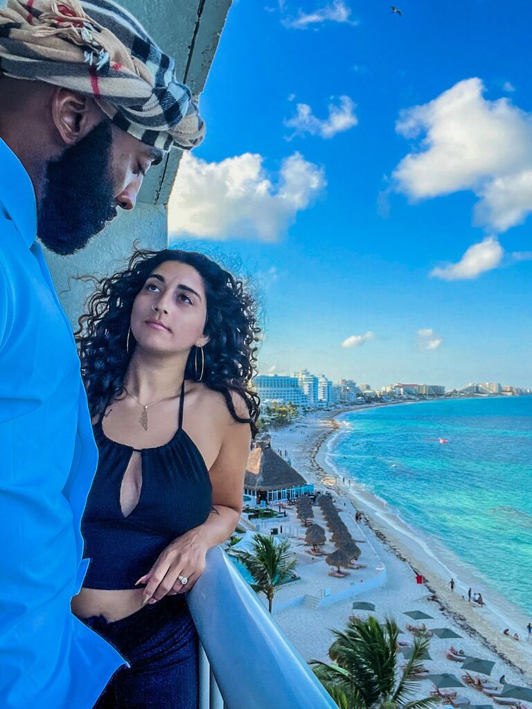 Engagement in Cancun, Mexico.