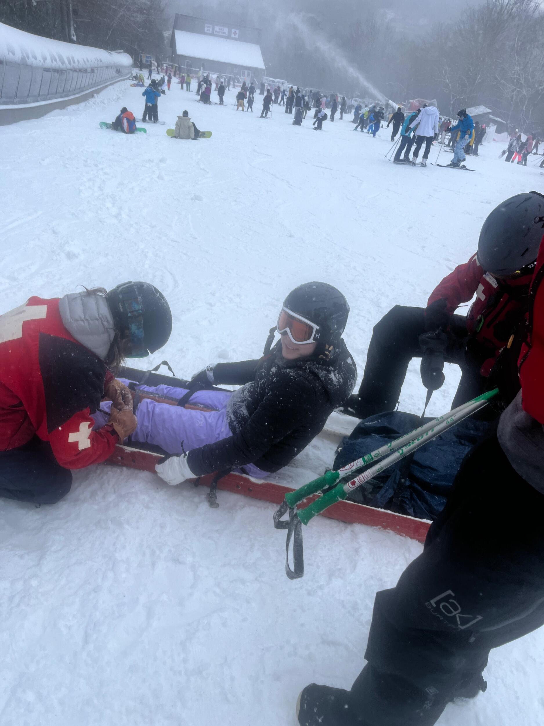 Second and last time skiing...and first trip to the hospital together! 