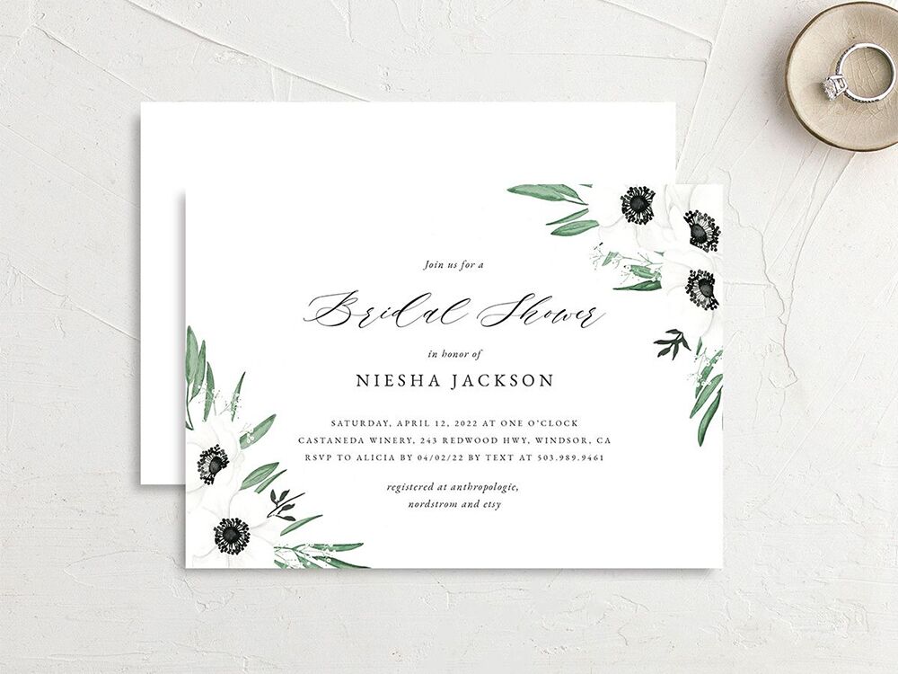 White floral design on white background