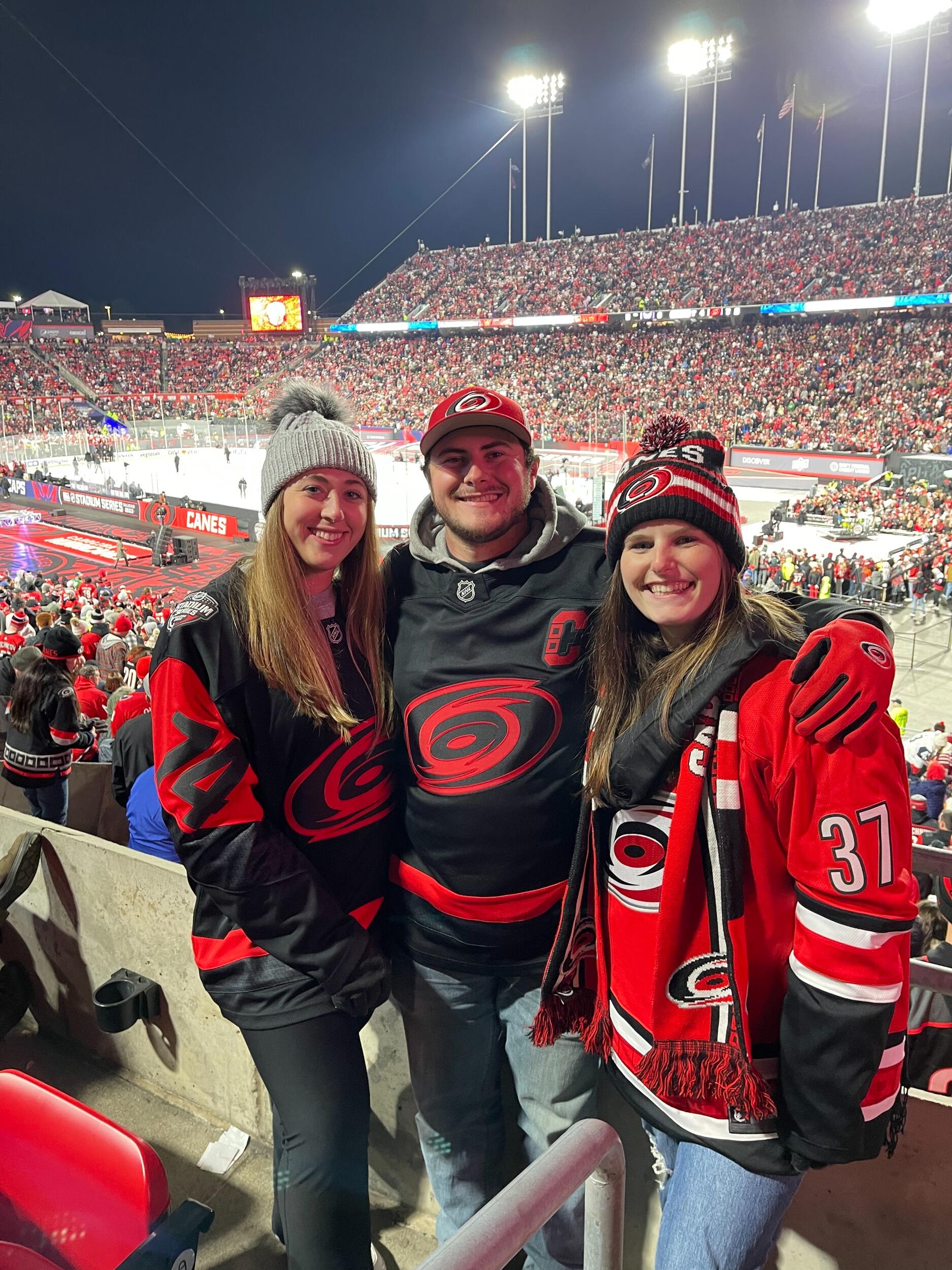 We went to the Hurricanes stadium series game at Carter-Finley, clearly our favorite place. 