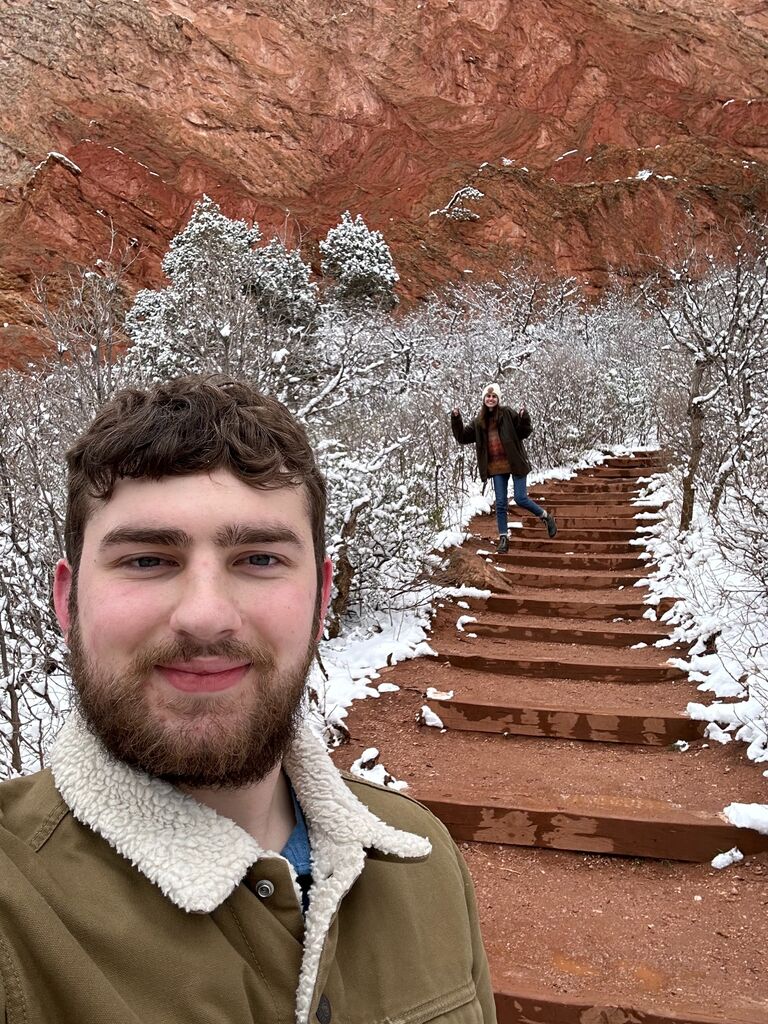 I decided to surprise him with a trip to Colorado for his twenty first birthday. We went to Garden of the Gods and it snowed the day before we got there, just for his birthday.