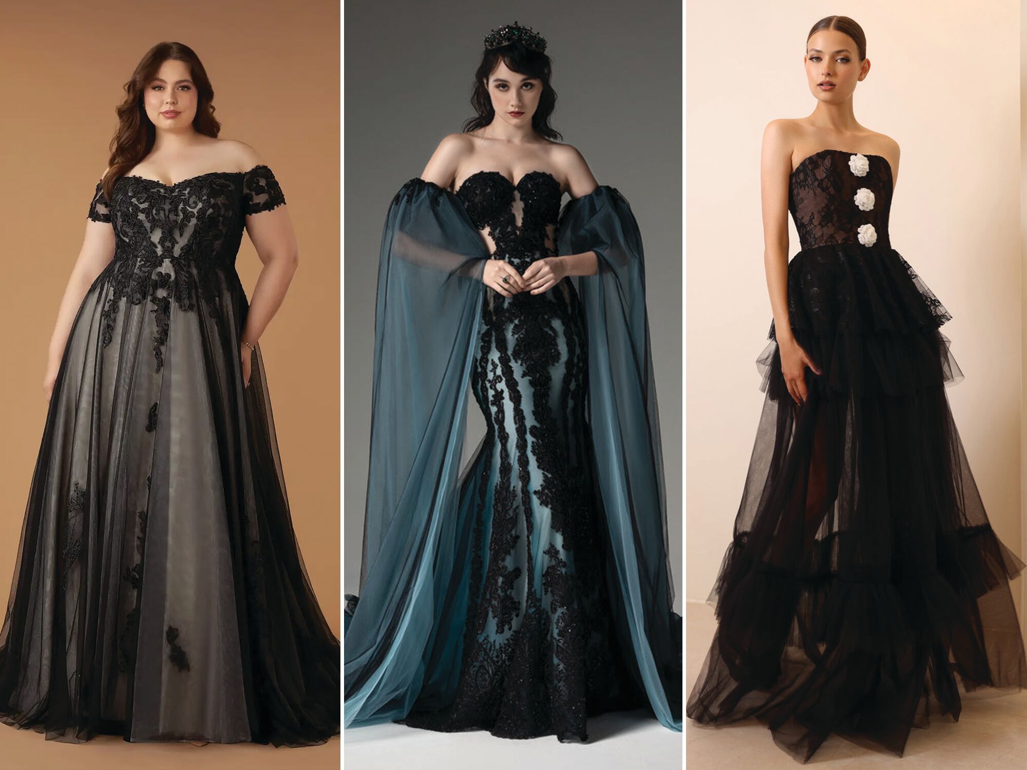 Three Halloween wedding dresses