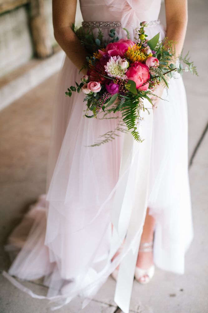 Pink, Peach and Purple Bridal Bouquet