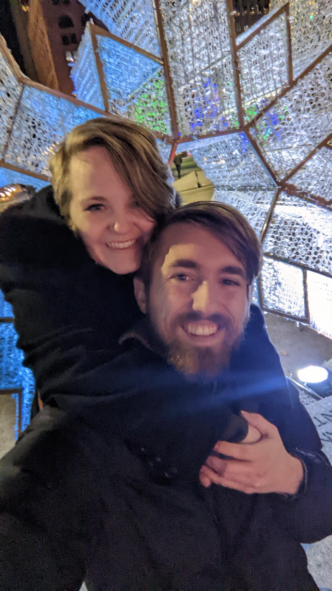 Enjoying the Christmas season and lights in Cleveland, OH with family!
