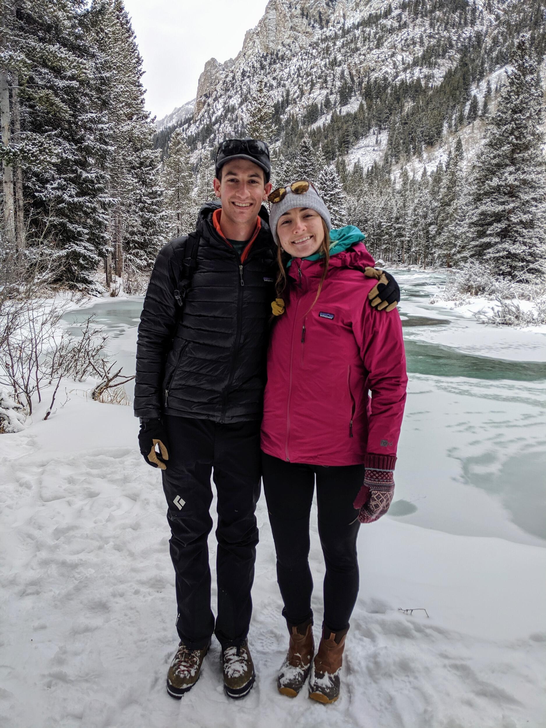 Hannah visiting Sam and his family for Thanksgiving while enjoying a snowy hike! This trip was not all good though, Hannah managed to total her car on the way to Montana and Sam had to come rescue her. Never forget Ruby. 