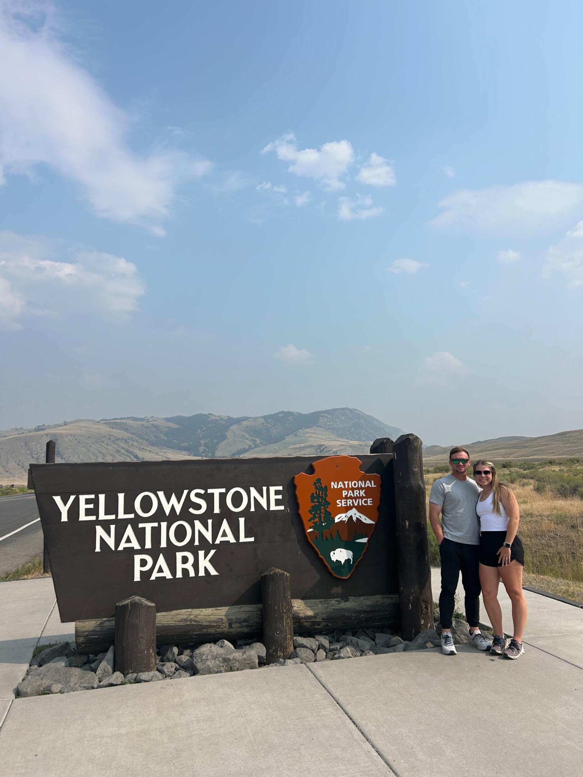 We drove through Yellowstone. 