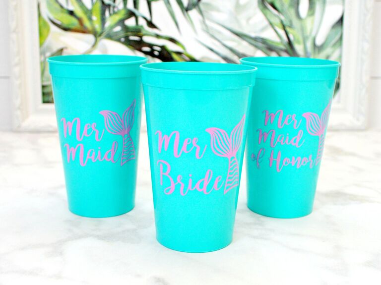 Mermaid cup for a mermaid themed bachelorette party