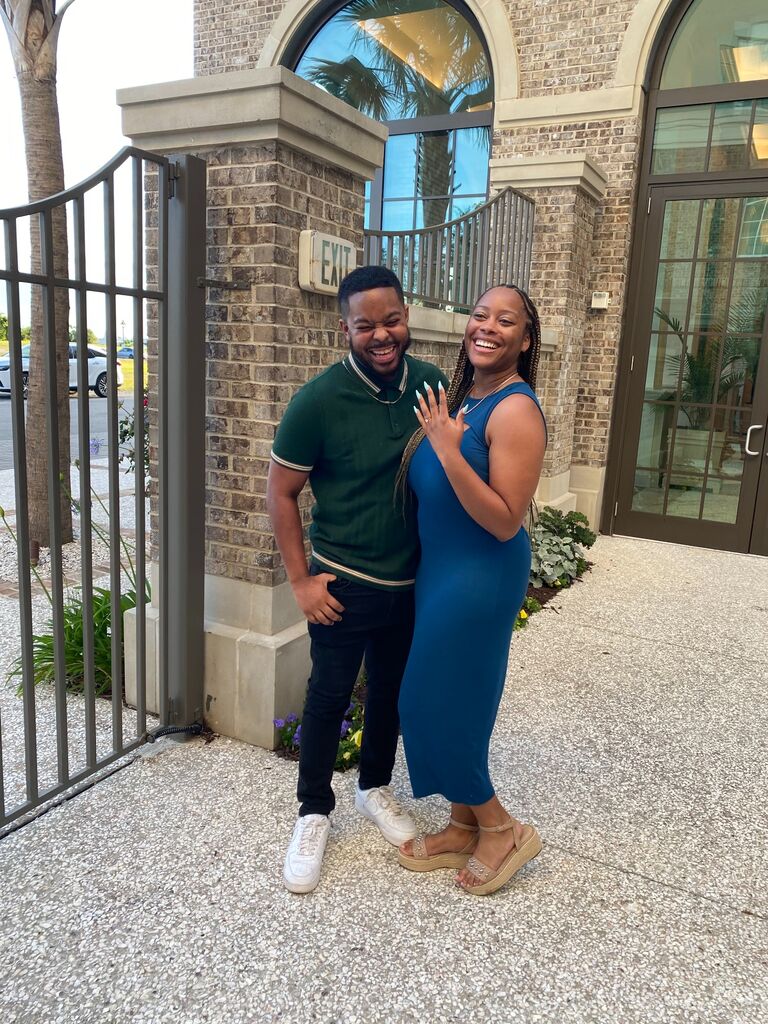 J proposes in Charleston, South Carolina with their immediate friends and family in attendance!