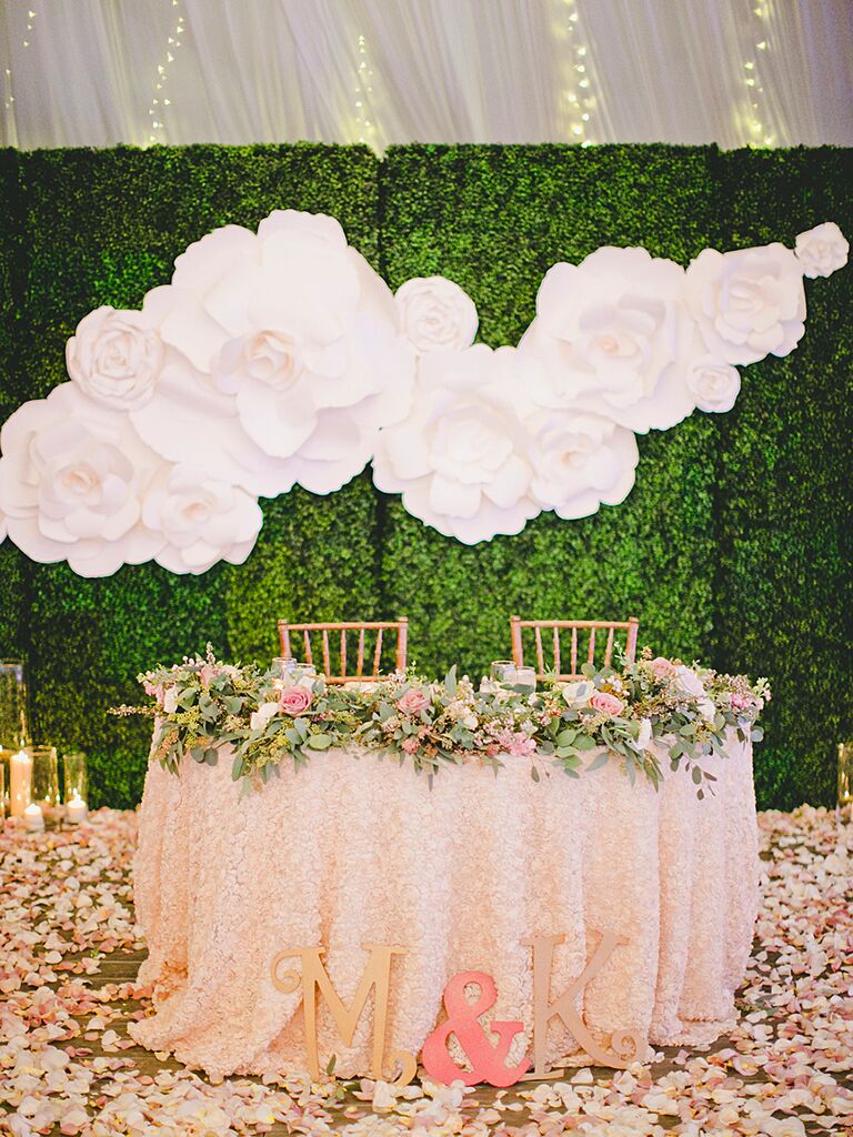 Amazon Com Laeacco Gorgeous Indoor Floral Wedding Stage Backdrop 10x8ft Vinyl Wedding Ceremony Booth Flower Wall Shiny White Curtain Carpet Bouquet Background Bridal Shower Bride Groom Portrait Event Shoot Camera