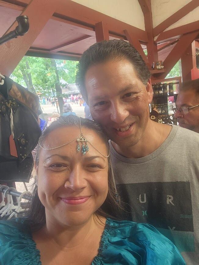 One of Laura's favorite places to hang out is the Michigan Renaissance Festival (she's got a season pass).  Mike tried it out that summer and liked it so much that he went back several times.