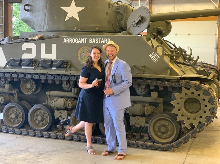 The happiest you'll ever see AJ is when he gets to ride in this tank.