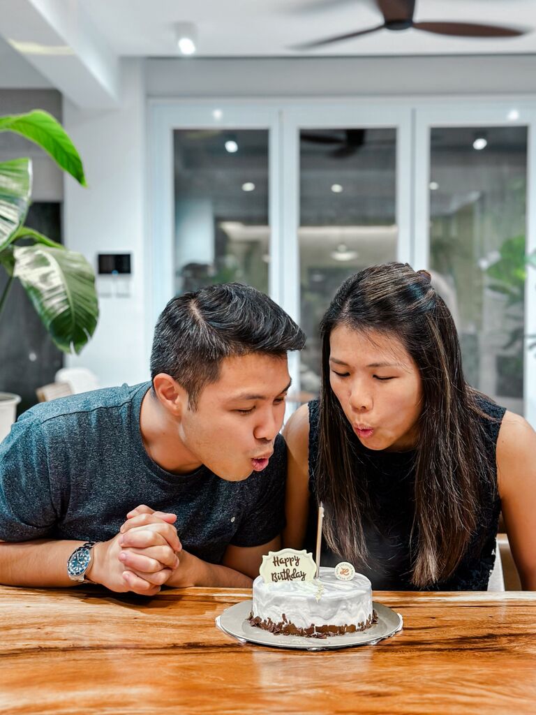 Celebrating our first birthday together.